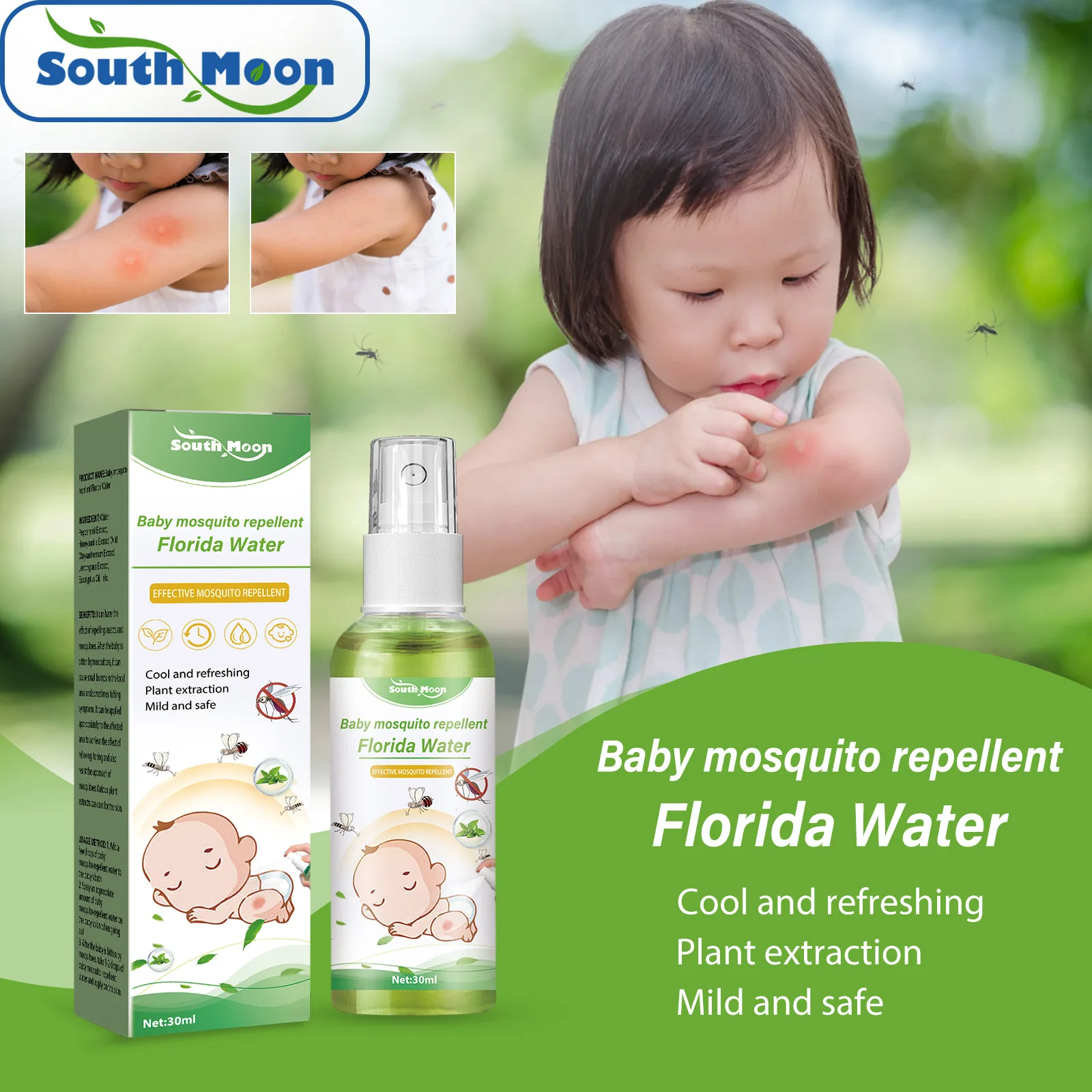 

South Moon Repellent toilet water, skin itching children summer anti-bite repellent insect care sprays