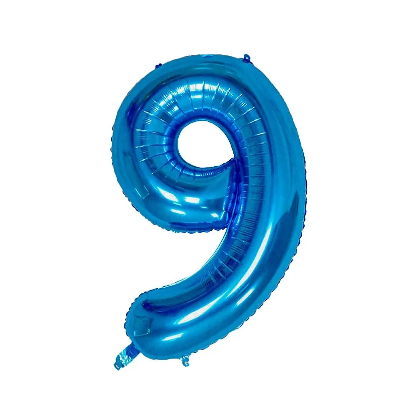32 Inch Blue Numbers 0-9 Aluminum Film Balloon Birthday Party Anniversary Photo Scene Decoration Balloon