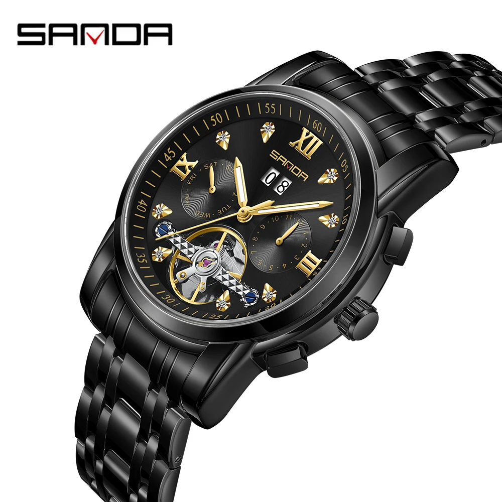 

Mens Watches Top Brand Luxury Tourbillon Mechanical Watches Fashion Date Automatic Mechanical Sport Watch For Men Reloj Hombre