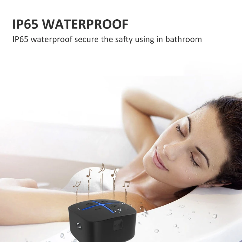 Bathroom Ipx4 waterproof bluetooth shower speaker plastic with suction cup