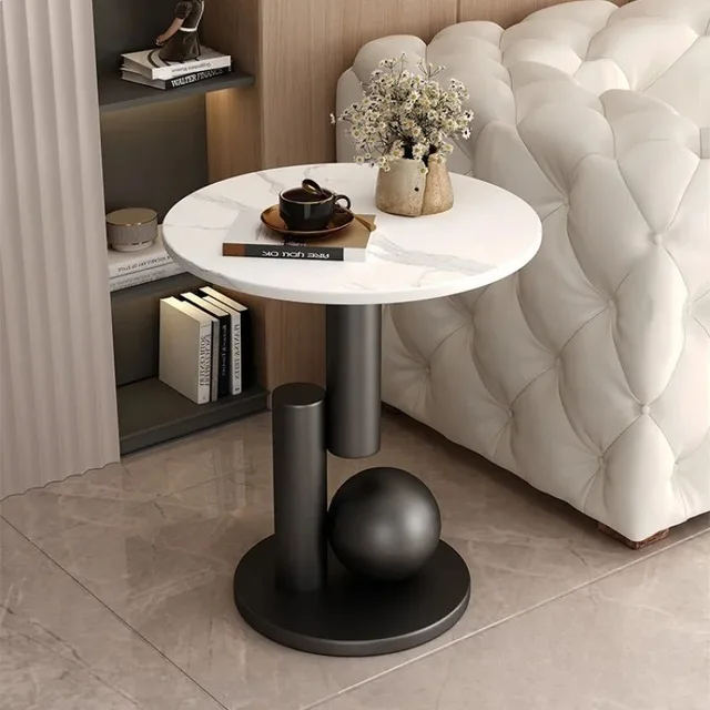 Table d'appoint créative de style crème, petite table ronde pour salon, table basse créative ou petite table ronde pour salle à manger. 1