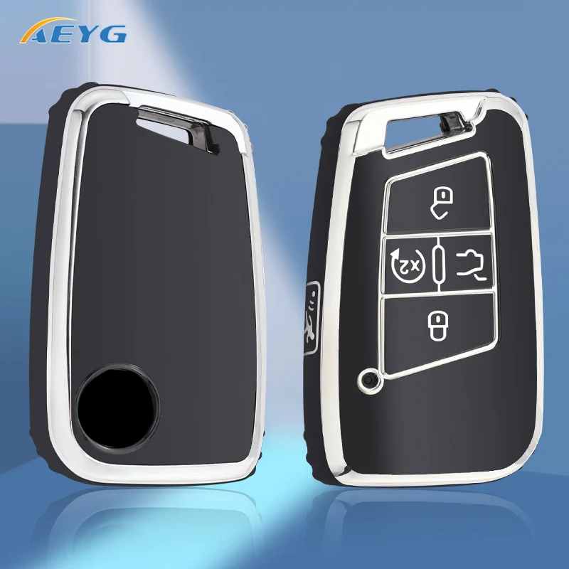 Kwak's Caso de la Llave del Coche para VW Compatible con Volkswagen 19 MAGOTAN Passat CC B8 Variant Llave de Coche Funda Cubierta de Llave de ABS Plástico con Llavero(1#Azul
