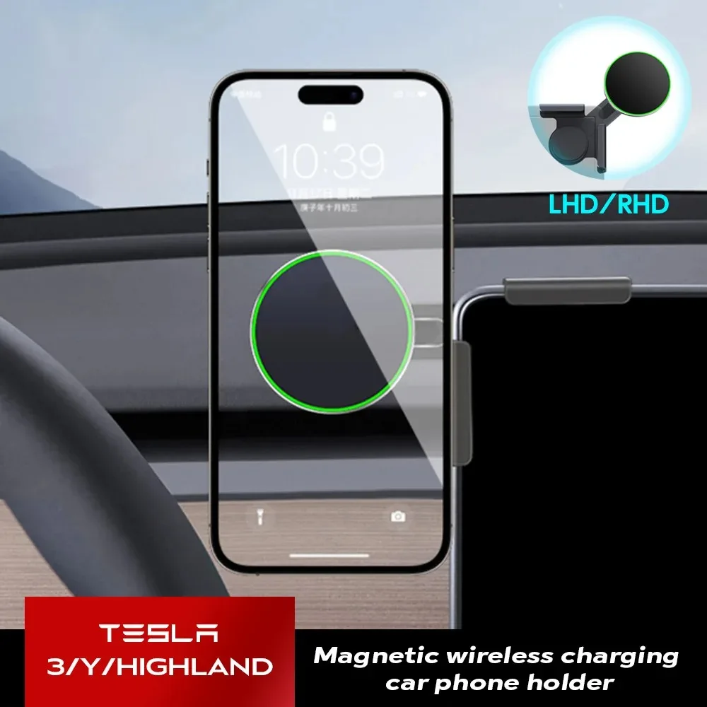 

Держатель для телефона Tesla Model 3/Y, магнитное крепление для телефона iPhone серии 15 14 13 и всех телефонов с чехлом MagSafe