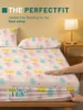 1 Cartoon Cute animal Cat Printed Matte Fitted Sheet, Bedroom Printed Bed Cover, Bedding (Excluding Pillowcases) 3