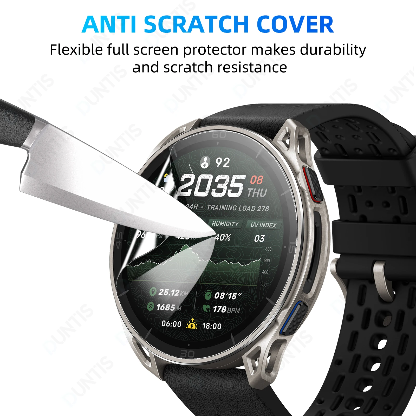 Amazfit Cheetah 2용 3D 화면 보호기 매우 유연한 하이드로겔 HD 투명 풀 커버리지 보호 필름 액세서리(유리가 아님)