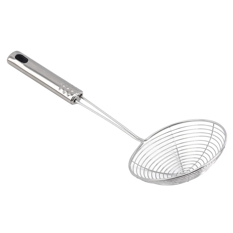 Stainless Steel Skimmer Mesh Strainer Colander Pot Fried Filter Mesh Deep Fryer Oil Frying Scoop Sieve Kitchen Cooking Tool