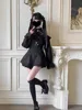 Bow Lace Patchwork Slim Fit Long Sleeve Dress for Women+ High Waist Ruffles Shorts 2025 Early Autumn New Two Piece Sets 5