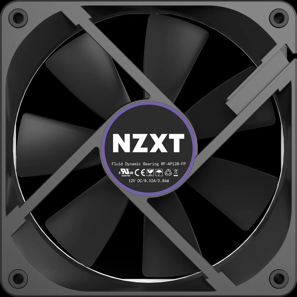 NZXT PC 케이스 선풍기, 순환 거울 조명 효과, 4 핀 PWM 500-2000RPM 냉각 선풍기, 120mm(Rf-Ap120-F) 140mm