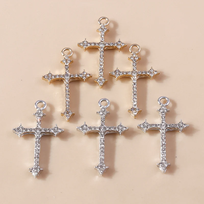 20 Stück 18 x 31 mm niedliche Kreuz-Anhänger aus Kristalllegierung für die Schmuckherstellung, Tropfenohrringe, Halsketten, DIY-Handwerk, Schmuckzubehör – Detail 6