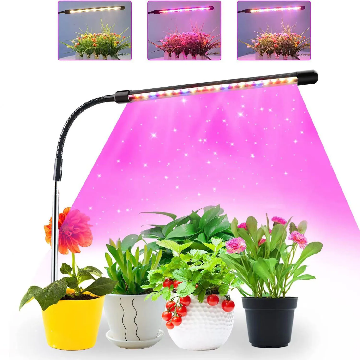 LED USB Grow Lamp Growth Light Full-Spectrum 5V Timed Dimming Switch Color Plug-in Telescopic Tube Red Blue Warm White 3 Color led grow lamp led plant light growing lamp bulb
