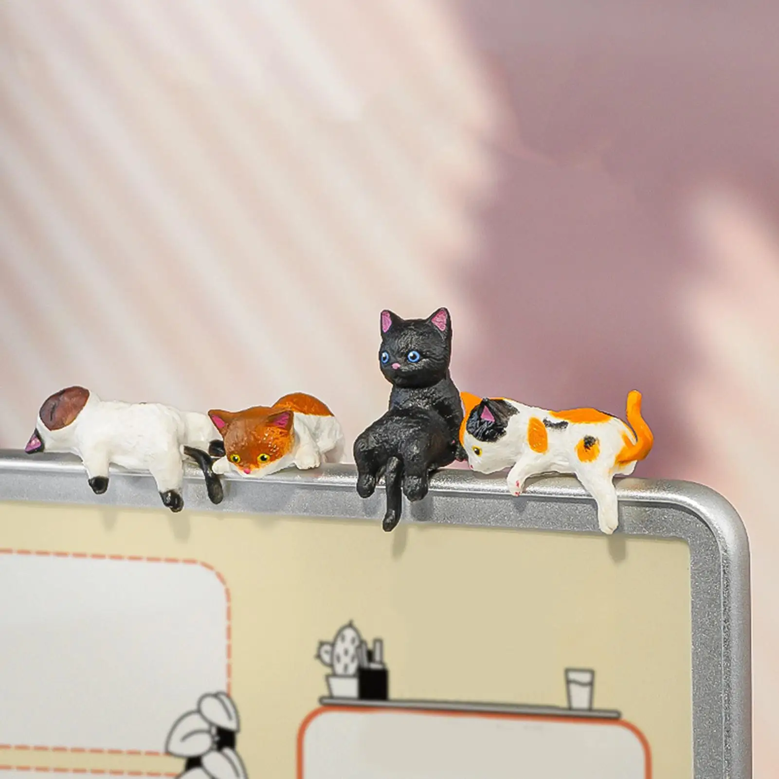 10-teiliges Mini-Katzenfiguren-Set, niedliche Kätzchenfiguren, Dekorationen für Büro, Schreibtisch, Computer, Auto-Armaturenbrett, Kunstharz-Ornamente, Geschenke – Detail 14