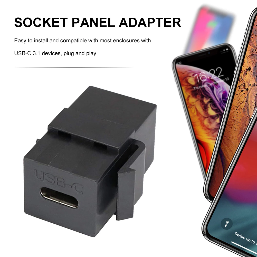 USB 3.1 C타입 키스톤 암에서 암 잭 커플러, 소켓 케이블 포트 익스텐션 커넥터, 벽 플레이트 콘센트용, 1-3 개