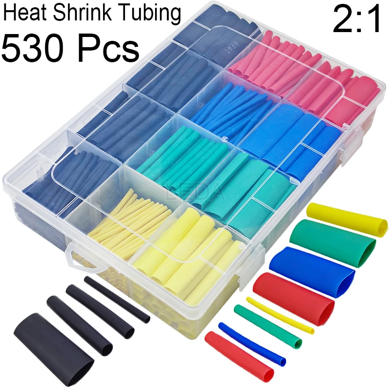 Heat Shrink Tube  Cable Sleeves - 530pcs Box Heat Shrink Tube Wire Tubing  Wrap - Aliexpress