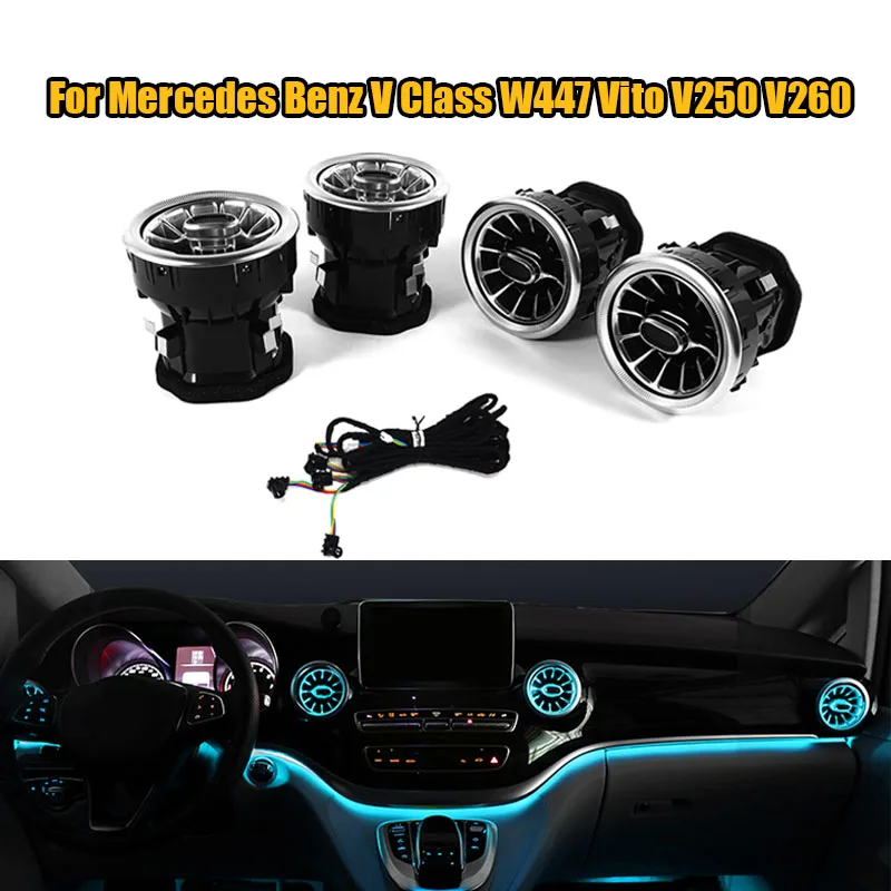 車のエアグリル Vクラス ヴィト・メトリス W447 W448 V250 V260 車フロントインテリアダッシュボード 車のエアコン吹き出し口 2個入り 車用フロントダッシュボード AC エアコン 通気口 アウトレットトリム Vクラス用 ヴィト用 ビア