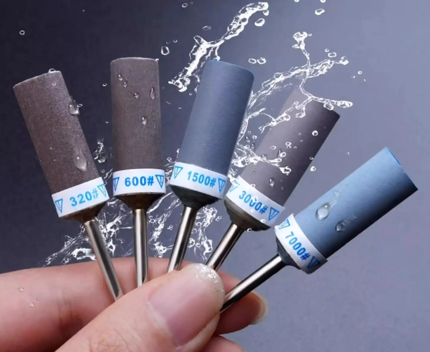 10개 실린더 샌드페이퍼 로드, 2.35mm 맨드렐 전동 연마 헤드, 광택 휠, 180에서 7000 그릿, 보석 공구
