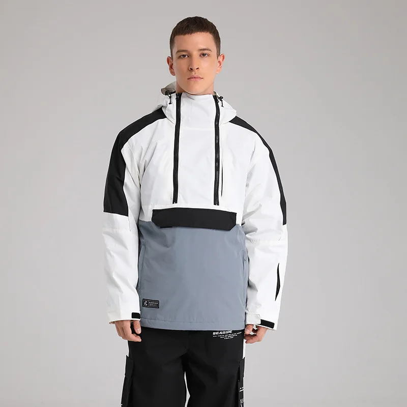 Snowboard Suit Snowboard Hoodie Fashion Personality Splicing Snow Suit For Men And Women Windproof Waterproof Ski Jacket