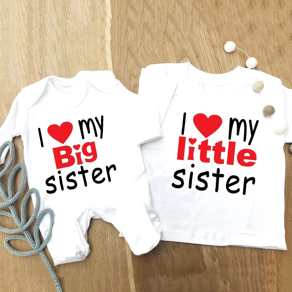 I Love My Littler / Big Brother Siblings Matching T-shirt & Baby Grow Pregnancy Annoucement Baby Shower Gift New Big brother 2
