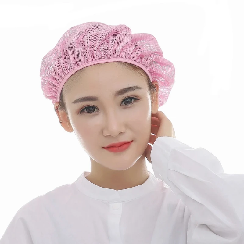 Shower Hat Reusable Bakery Hat Mesh Chef Kitchen Restaurant Hotel Cater Cooking Cap Workshop Cap Hair Shower Caps disposable shower cap shower cap waterproof shower cap