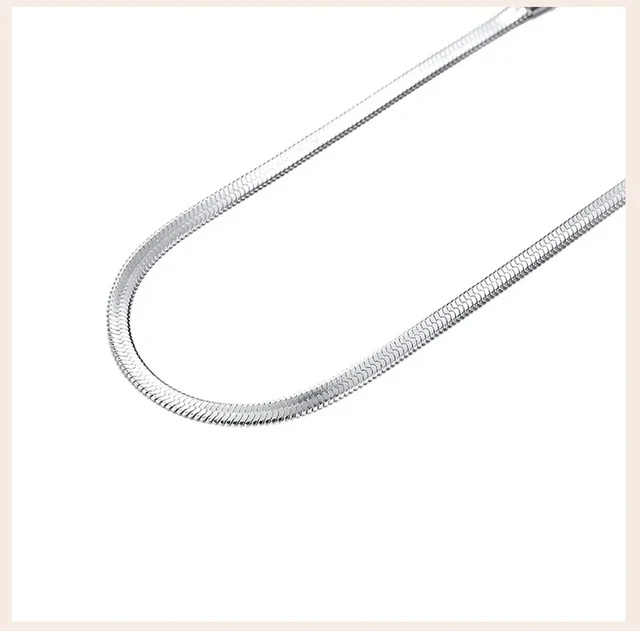 Collier à chevrons pour femmes de 4mm, chaîne de clavicule en argent 925, ras du cou, bijoux cadeaux pour fête de mariage
