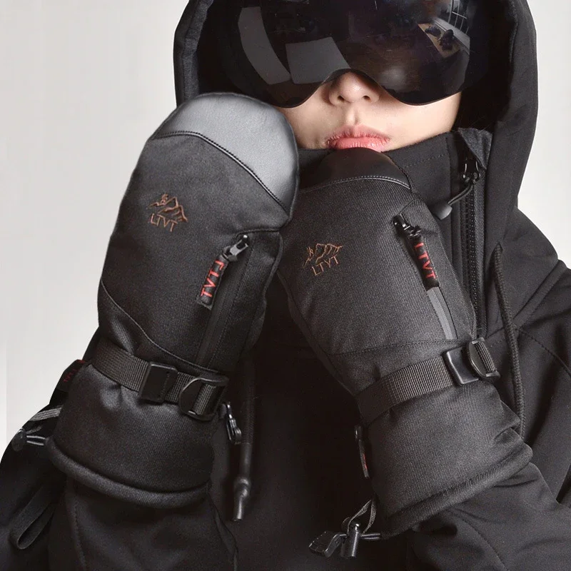 High quality -30 Winter Warm Professional Snowboard Ski Gloves Waterproof Touch Phone Screen Thermal Mittens Skiing snowmobile 2 3