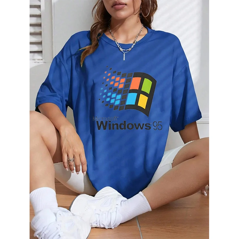 Windows 95 Vaporwave T Shirt Men Women's Crewneck 100% Cotton