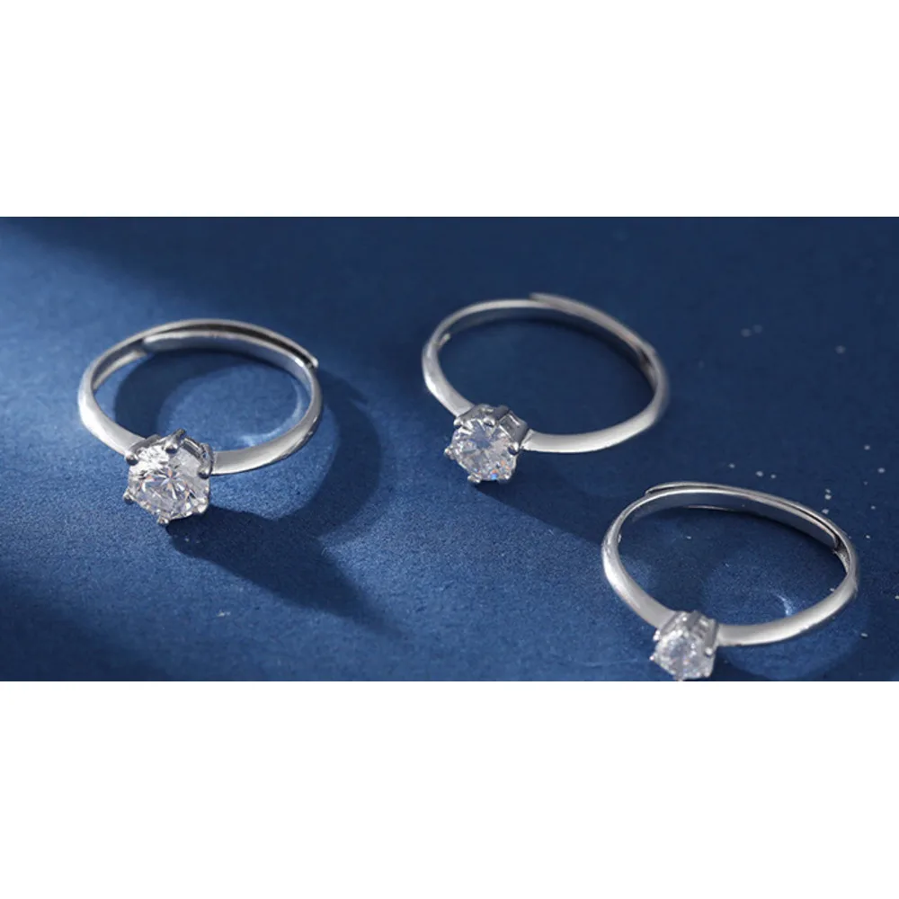 Wanying Six Claw Diamond S Pure Silver Gift Wedding Ring Light Luxury Simple Fashion Jewelry_voghion.com