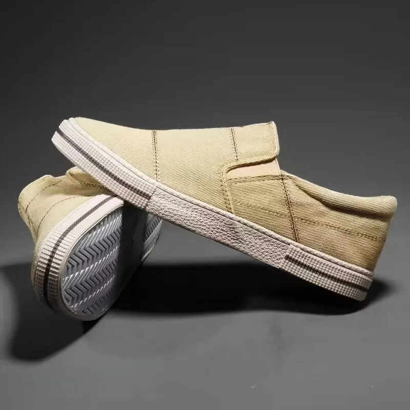Mens Canvas Shoes New Men Casual Slip On Wear-Resisting Flat Shoes Brand Coth shoes Fashion Driving Shoes 6