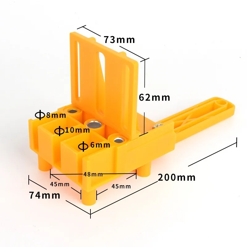 Woodworking Dowel Handheld Drill Guide and Hole Saw Tool 6/8/10mm Drill Bit For Carpentry Straight Hole Locator Clamp