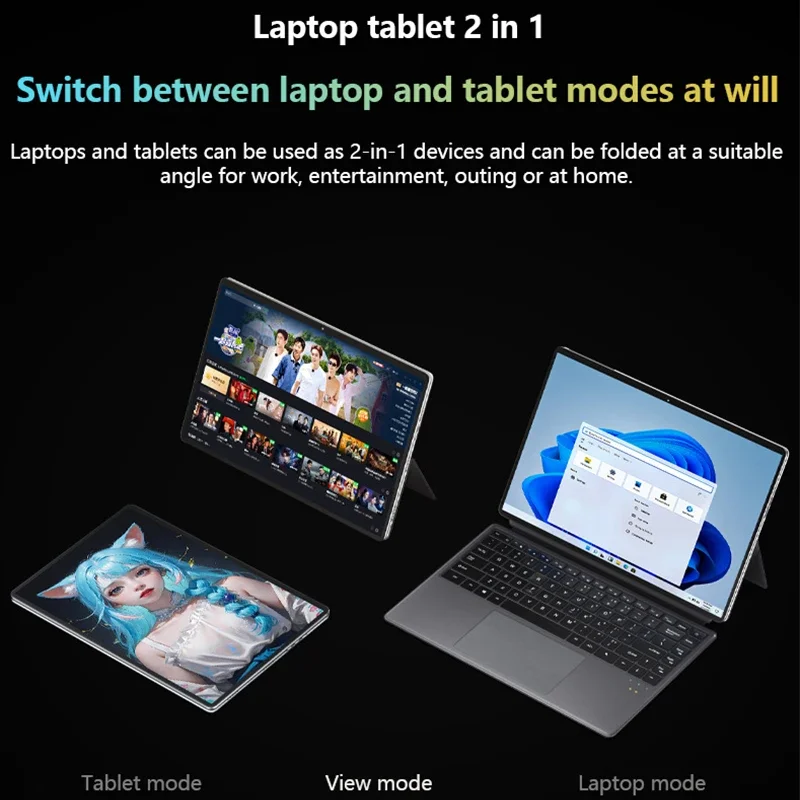 ޴ ǻ º Ʈ, 14 ġ  12 , 2  1, N100, 4 ھ, 4 , 16GB DDR5 2TB SSD, 3.4 GHz HD ī޶, 5000mAh