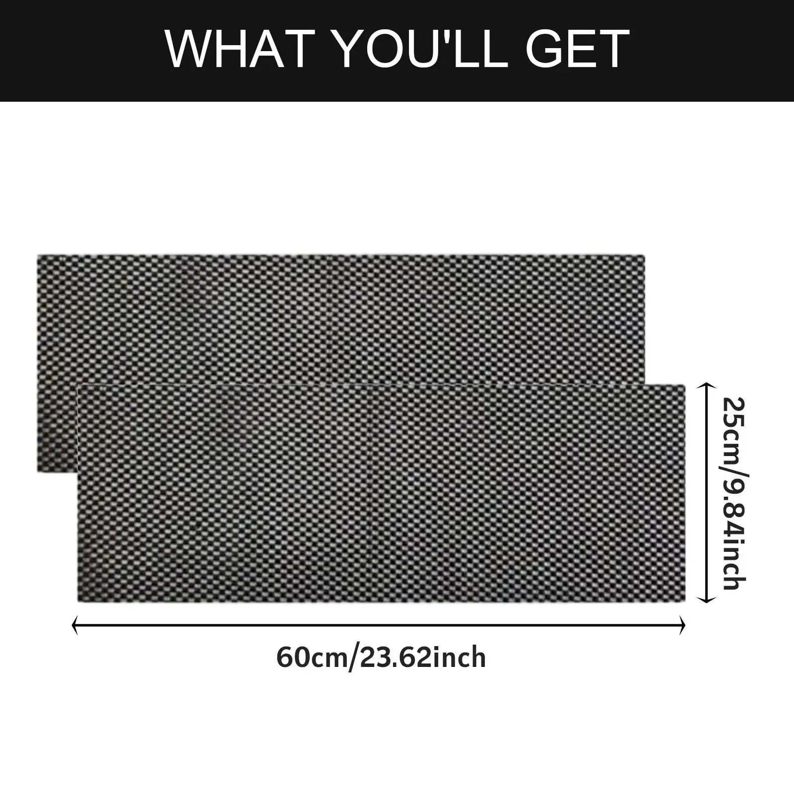 2 Pieces Pilates Nonslip Mat 25cmx60cm Multifunctional Gripper Mat Anti Skid for