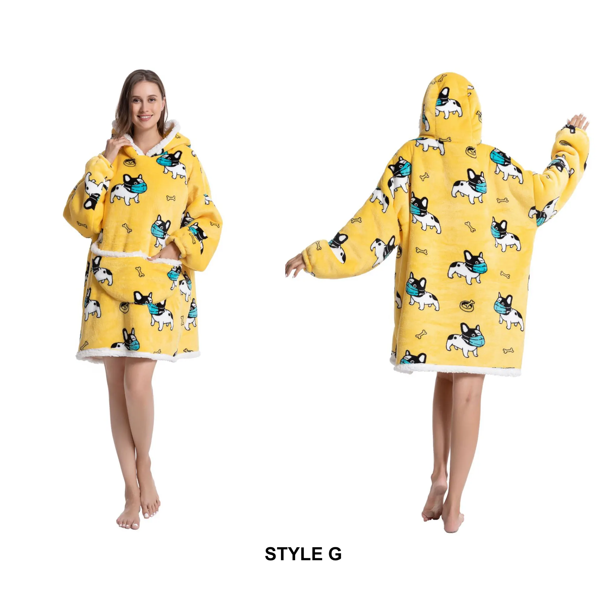 Cozy Sherpa Fleece Oversized Wearable Blanket Hoodie – Warm and Plush Hooded Sweatshirt