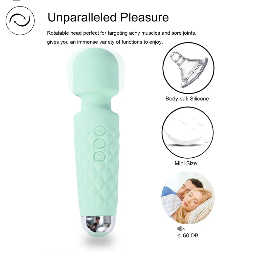 Upgraded Mini Vibrator 20 Modes Strong Vibration Usb Charging Handheld Wand Massager for Women