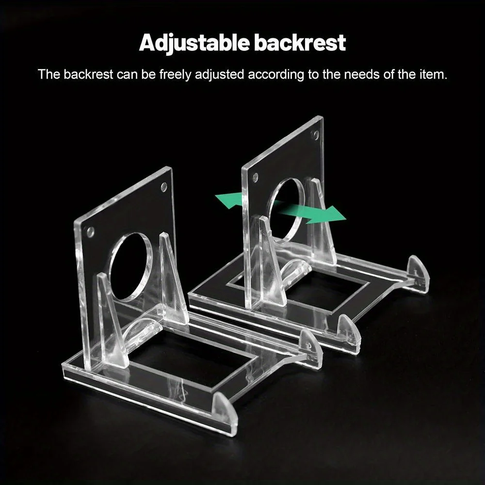 10PCS Mini Display Stand Clear Acrylic Display Easels Adjustable Plate Holder Stand Picture Frames Rack Wedding Home Decor 4
