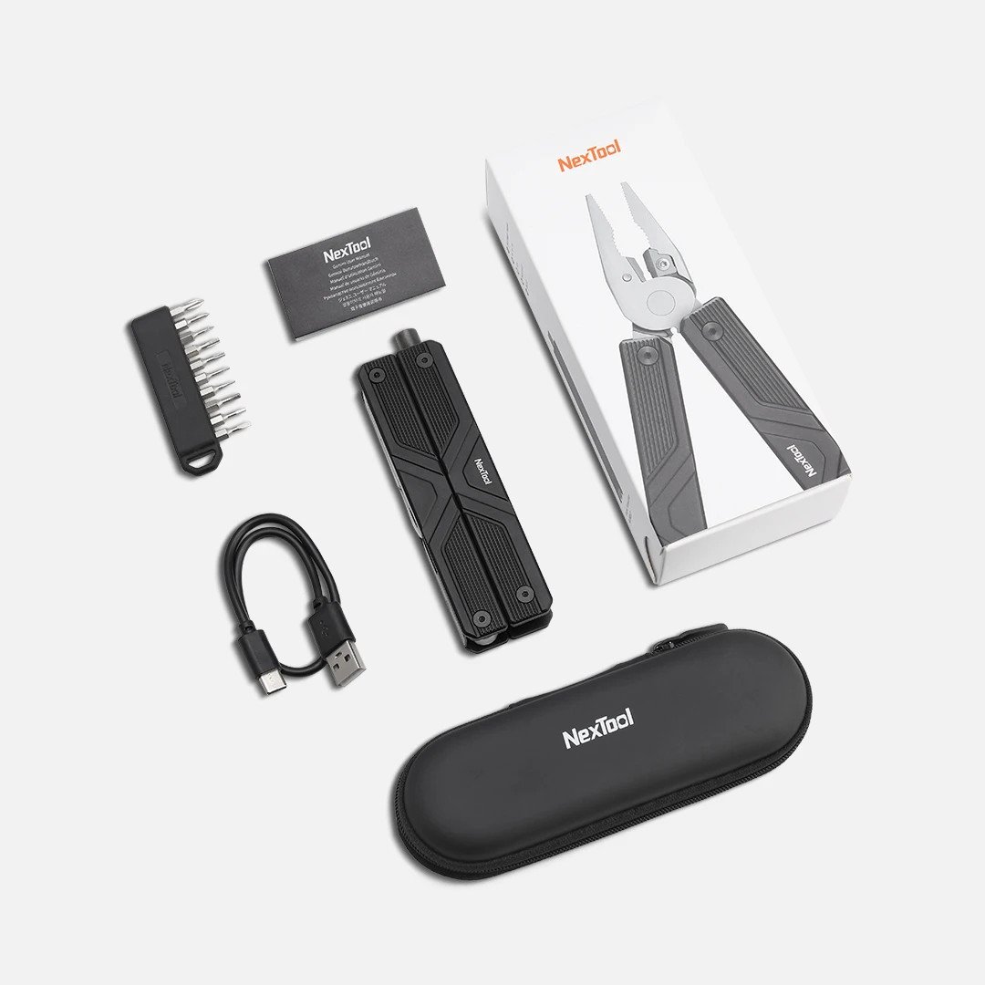 NexTool Gemini 충전식 전기 스크루 드라이버, 다기능 나이프, 자동 정밀 도구 키트, 포켓 멀티툴 플라이어, 13 in 1