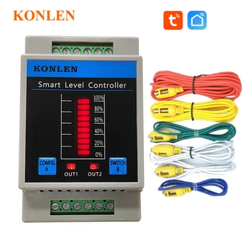 KONLEN Water Level Sensor Tuya WIFI Tank Boiler Level Controller Pool Shower Flow Monitor Smart Life Flood Leak Alarm Detector 1