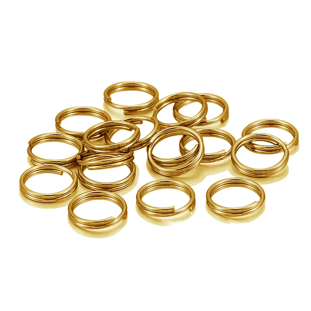 50/100pcs/lot 5-15mm Stainless Steel Open Double Jump Rings for DIY Key Double Split Rings Connectors For Jewelry Making