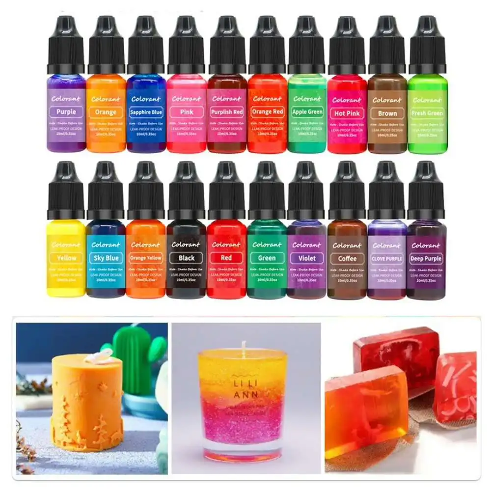 Candle Dyes Pigment Soap Pigment Aromatherapy Liquid Pigment DIY Candle Mold Soap Handmade Crafts Resin Pigment Candle Making