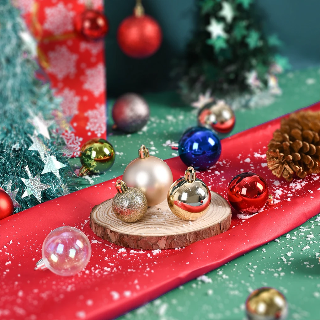 

24piece ABS Made Ball Ornaments Set For Christmas Tree High-end Texture Wide Application Smooth Line