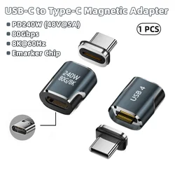 High - Speed Magnetic USB - C Adapter - 80Gbps, 240W, Supports 8K Resolution (240W - XQ - CX - QHS)