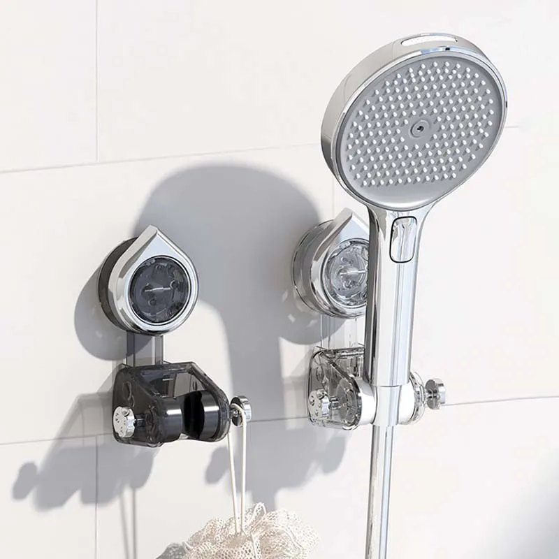 Suction cup type non perforated showerhead holder strong fastener household bathroom shower holder adjustable storage rack