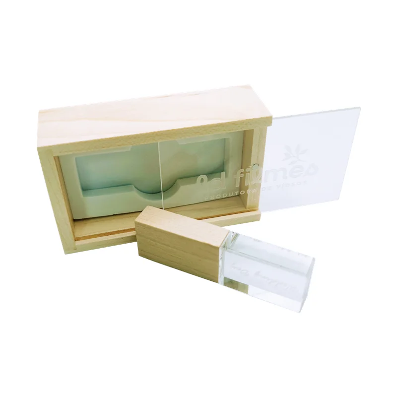 Acrylic Wooden Box Metal Wooden Silver Crystal USB3.0 High-speed Flash Drive128GB 64GB Memory Stick Free Custom LOGO Brand usb flash drive,flash drive