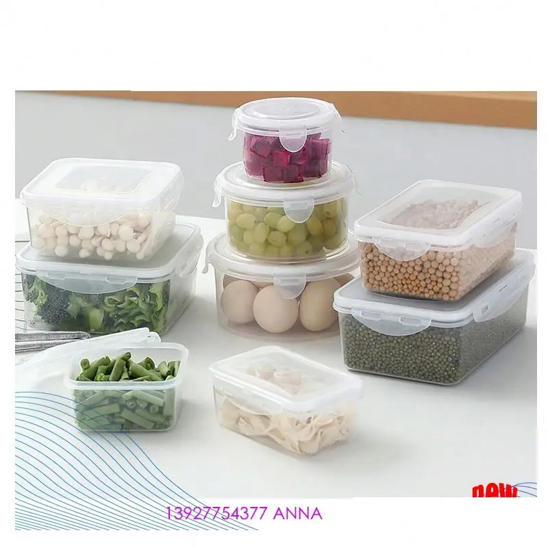 

Кухонный дневной прозрачный Круглый квадратный пластиковый контейнер для хранения с крышкой