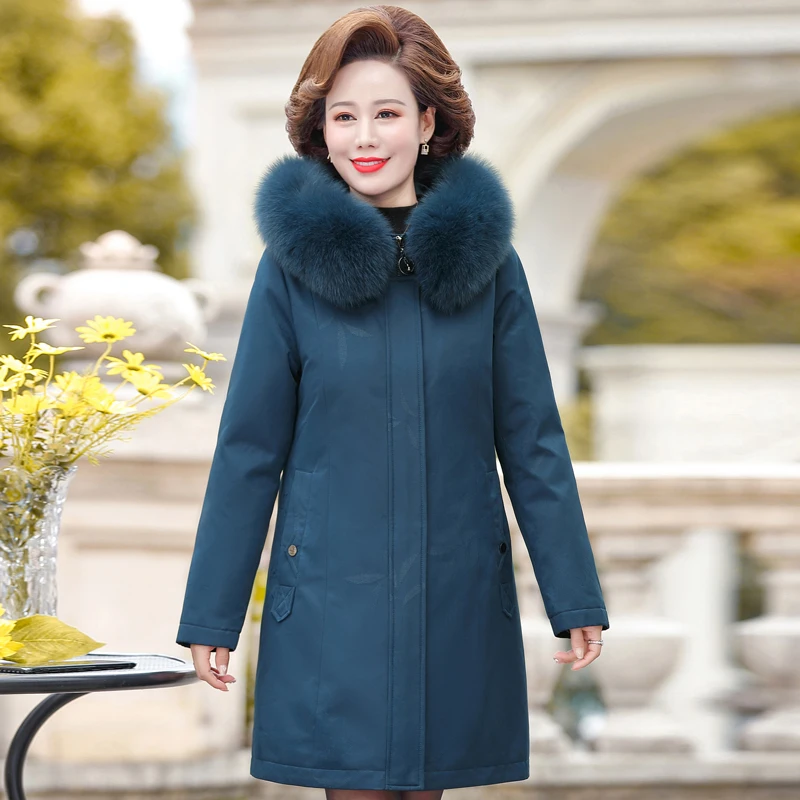 

Liner Detachable Women's Winter Down Jackets 2023 New Real Fur Collar Overcoat Female Thick Warm White Duck Down Coats Hooded