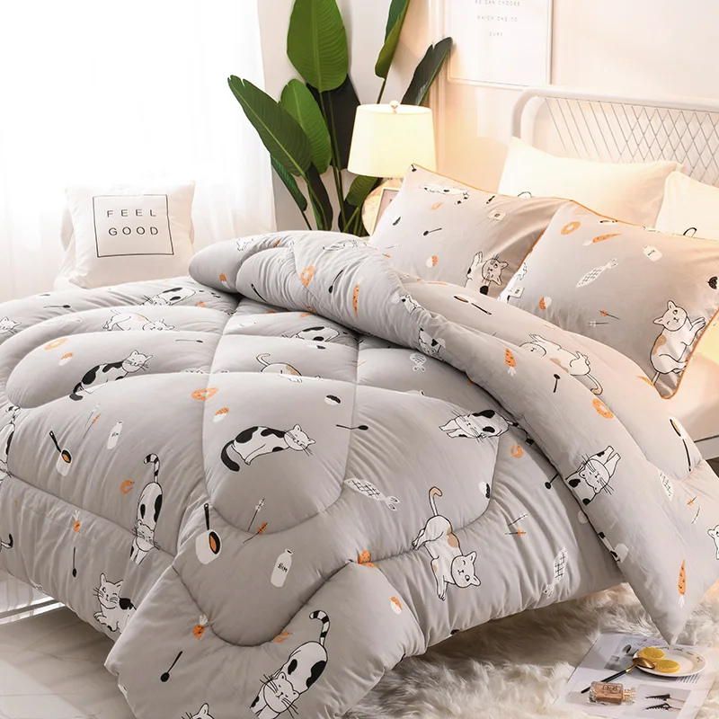 

Luxury Printed Flannel Winter Blanket Bedding Comforter quilted New Twin/Queen/King size patchwork Thick warm Quilts Duvet home