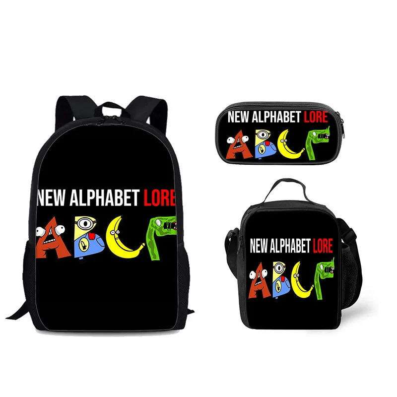 3D Printed Alphabet Lore Primary Middle School Students Boys Girls Anime  Cartoon Schoolbag Laptop Backpack Lunch Bag Pen Case - AliExpress