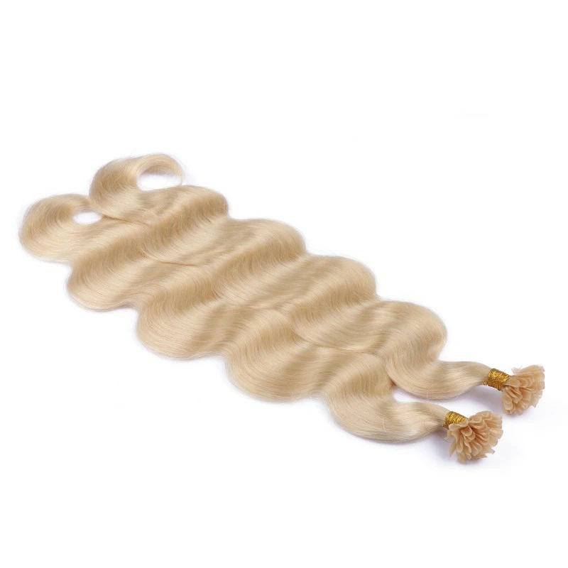 Indian Body Wave U Tip Human Hair Extension #613 Blonde Pre Bonded Nail Fusion Hair Extensions 12-30inch Remy Keratin 1g/1s