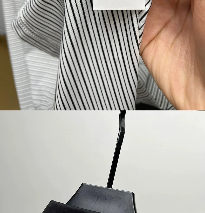 High end brand trend ice silk striped short sleeve polo shirt men's 2024 summer new fashionable print hot diamond casual T-shirt 20 Sf2cfda7defa24d5393ce0f1d71b667967