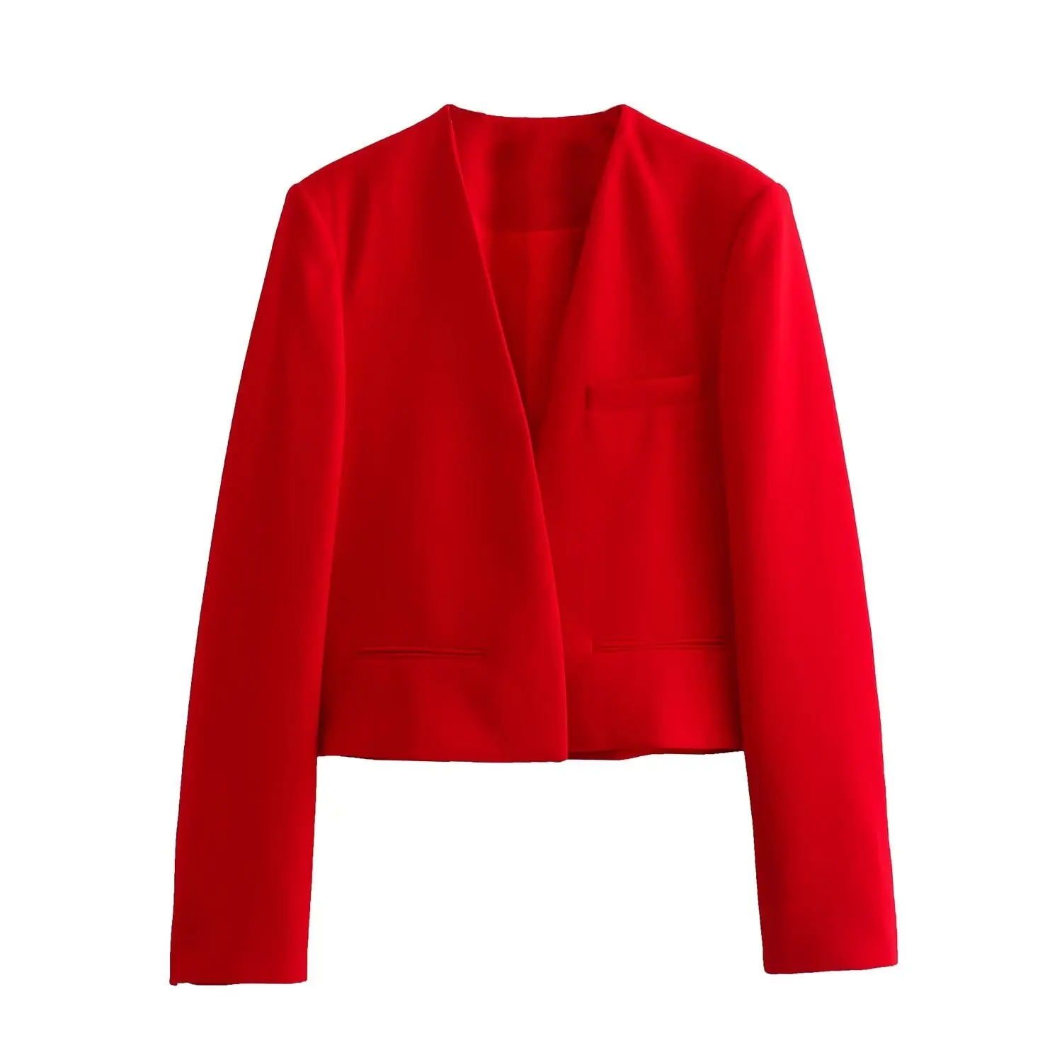 Dave&Di  French Fashion Ladies Elegant Red Suit Party Retro Short High Waist Blazer Straight Leg Pants Suit For Women