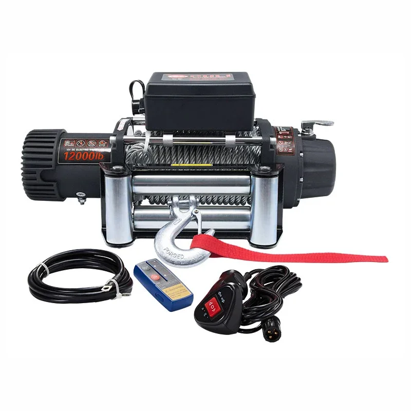 

Off road recovery 12V/24V 4*4 car electric winch 12000lbs with steel rope