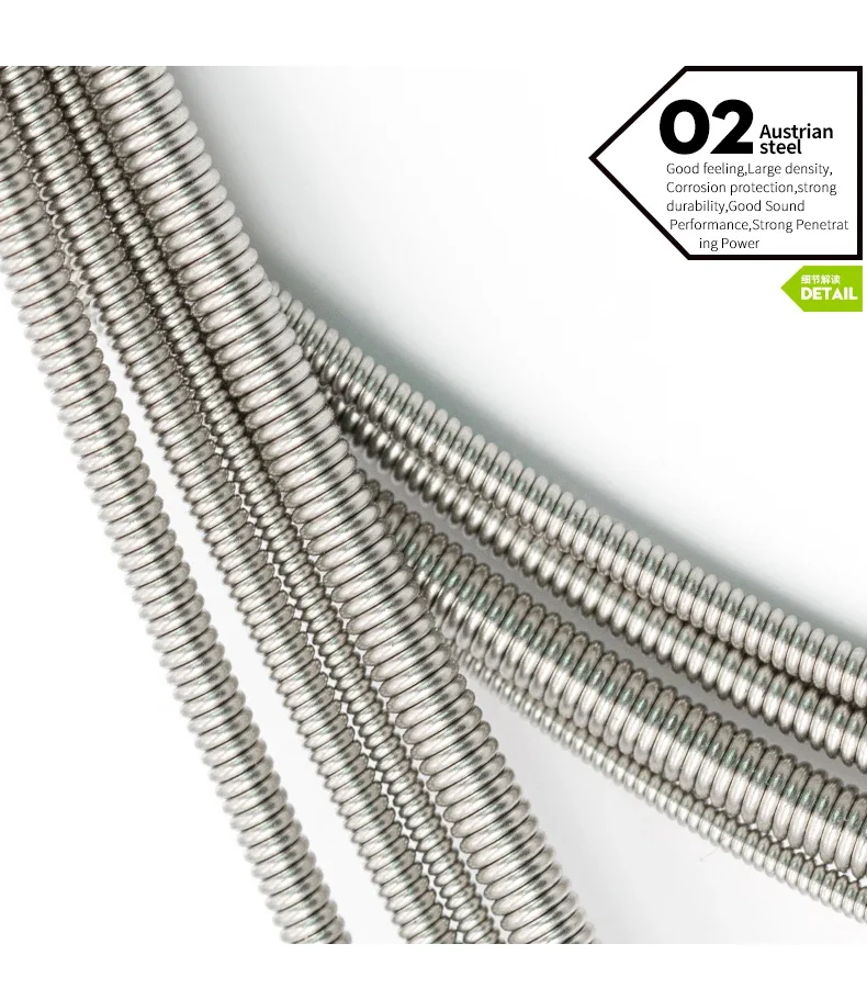 Orphee E-Bass-Saite, Kohlenstoffstahl, sechseckige Legierung, Anfänger-Übung, professionelle Saiten, E-Bass-Zubehör, Teile – Detail 4